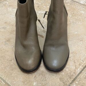 Tory Burch Gray Leather Ankle Boots